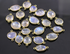 Rainbow Moonstone Faceted Oval Bezel Connector, (RNM15x17)
